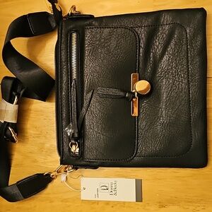 Black Leather Crossbody Bag